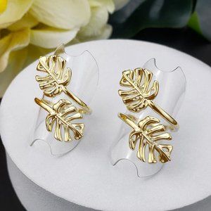 Double Monstera Leaf Ring